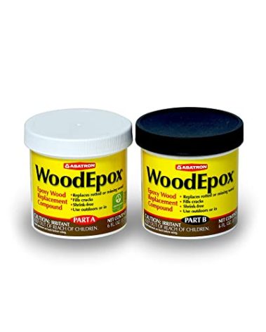 Abatron WoodEpox Kit - 12 oz - 2-Part Structural Epoxy Adhesive Filler - Wood Filler Putty