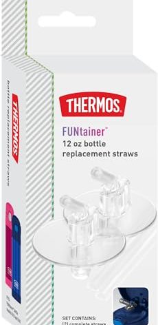 Thermos Replacement Straws for 12 Ounce Funtainer Bottle, Clear, 2 Count