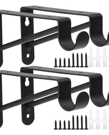 Small Shelf and Rod Brackets, 4 Pcs Closet Shelf & Rod Brackets Wall Mounted 5.9 inches, Heavy Duty Closet Shelf Bracket with Rod Holder, Closets Shelves Support Bracket with Screws