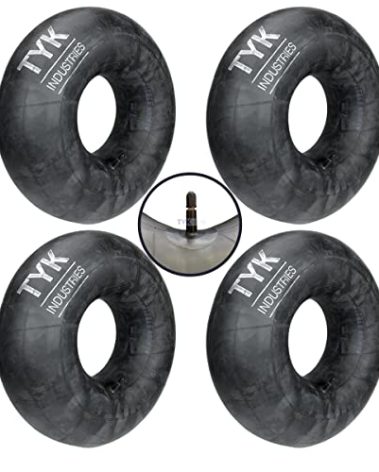 Four TYK Industries KR14/15 Passenger Car Tire Inner Tube with TR13 Short Rubber Valve Stems for 205/75R15, 215/75R15, 215/70R15 and 225/70R15 Tires