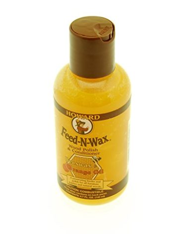 Howard Products Beeswax Wood Polish & Conditioner, Feed-N-Wax for Wood Furniture Polish, 4.7 oz, Orange