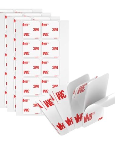 3M Double Sided Adhesive Pads Heavy Duty VHB 1" x 1" 0.025in Thick 40 PCS Square White 4930 Strong Adhesive Mounting Waterproof Foam Tape for Car Home Office Decor