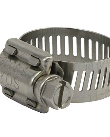 YDS All 300 Grade Stainless Steel High Torque Hose Clamp, Worm-Drive, SAE Size 10, 9/16" to 1-1/16" Diameter Range, 1/2" Bandwidth (Pack of 10)