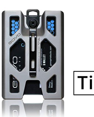 Titanium GOVO Badge Holder/Wallet - ID Card Holder with Metal Clip and 4 Cards Slot