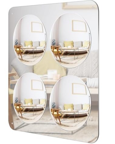 Yookeer 4 Bubbles Sensory Wall Mirror Funny Acrylic Mirror 20'' for Living Room Bedroom Home Decor Birthday