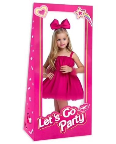 Life Size 4.4ft Tall Stand-in Cardboard Doll Photo Booth for Doll Princess Party Decorations Girls Birthday Party Decor Photoshoot