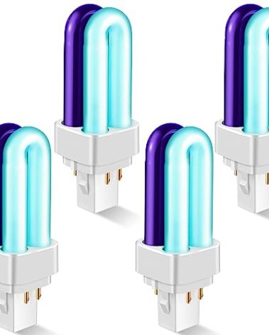 Qualirey 4 Pack 41050 7W Replacement Bulb, Upgraded 2 Color Mosquito & Insect Trap Bulb, Compatible with Dynatrap DT1050 DT1100 DT1250, 5000H Life, 360 Beam Angle