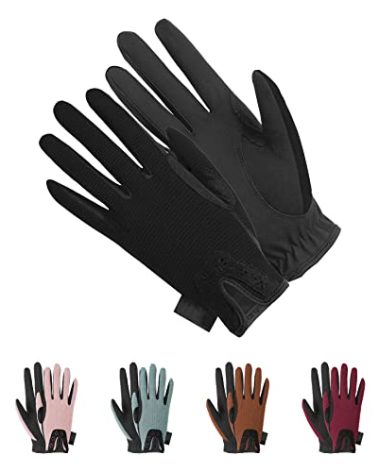 Thapower Women Horse Riding Gloves Winter Equestrian Horseback Gloves Lady Youth Girl Outdoor Star Pattern Mitts Perfect for Biking Cycling Gardening