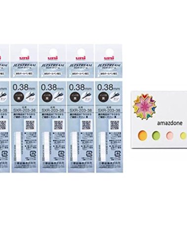 uni Jetstream EDGE 0.38mm Oil-based Ballpoint pen refills（SXR-203-38 Black） 5-pack/amazdone Sticky Notes Value Set, 5 Count (Pack of 1)