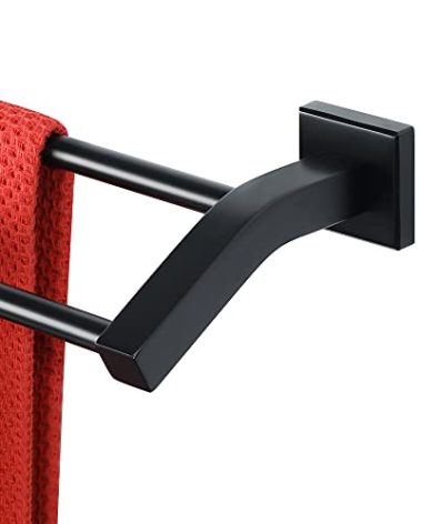 Alise Double Bath Towel Bars Towel Racks for Bathroom,Wall Mount Towel Holder Heavy Duty 16-Inch Towel Hanger Rail,GK9400-B SUS304 Stainless Steel Matte Black