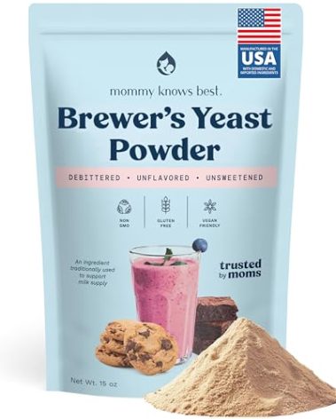 Mommy Knows Best Brewer's Yeast Powder for Breastfeeding Support, Gluten-Free, 15 oz