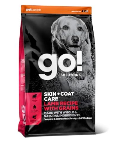 Go! Solutions Skin + Coat Care, Dry Dog Food, Lamb Recipe with Grains, 3.5 lb Bag