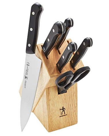 HENCKELS Solution Razor-Sharp 7-pc Knife Set, Chef Knife, Bread Knife,German Engineered Informed by 100+ Years of Mastery, Brown