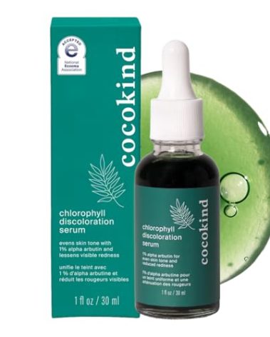 Cocokind Chlorophyll Discoloration Serum, Sensitive Skin Friendly Spot Fading Serum to Target Spots, Uneven Tone, and Redness, 1 fl oz