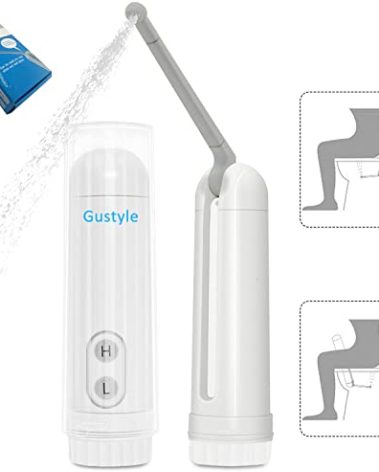 [2nd Generation] Portable Travel Bidet by GUSTYLE, IPX6 Waterproof Electric Bidet Sprayer with Automatic Decompression Film and Nozzle 180 Degree Adjustment (140ml)