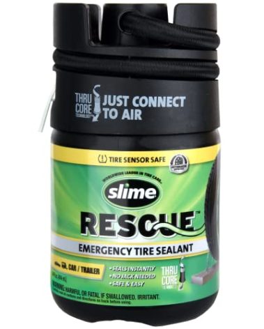 Slime 10188 Flat Tire Puncture Repair Sealant, Rescue, Emergency Repair for Highway Vehicles, Universal fit, Non-Toxic, eco-Friendly