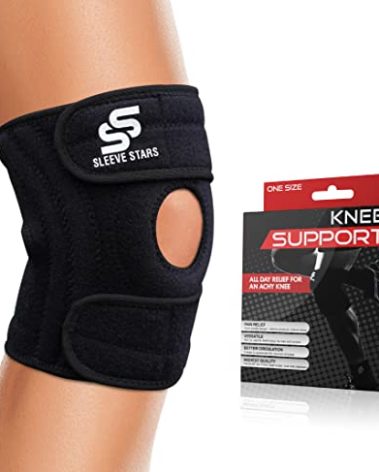Sleeve Stars Knee Brace & Knee Support for Men & Women, Knee Compression Sleeve for Knee Pain, Protection Wrap for Working Out (S/M/L)