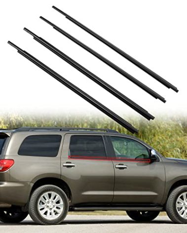 68163-0C030 Weatherstrip Window Moulding Trim Seal Belt for Toyota Sequoia 2008-2020, 68210-0C020 68163-0C031 68164-0C031