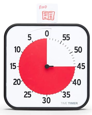 TIME TIMER 12 inch Visual Timer 60 Minute Kids Desk Countdown Clock with Dry Erase Activity Card, Also Magnetic for Classroom, Homeschooling Study Tool, Task Reminder, Home and Kitchen Timer