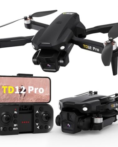 Toladrone Drone with Camera 4K, Drones for Adults Level 3 Wind Resistance Optical Flow Positioning Brushless Motor 90° Electrically Adjustable Foldable RC Quadcopter for Beginners, TD12Pro