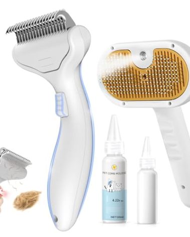 Undercoat Shedding Brush for Dogs & Cats – Professional Deshedding & Dematting Tool +Steam Brush+Waterless Shampoo