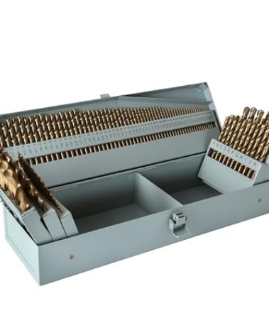 COMOWARE 115Pcs Drill Bit Set (1/16"-1/2"), M35 HSS Twist Drill Bits, Jobber Length, Straight Shank, Metal Drills bit Set for Steel, Stainless Steel/Iron/Wood/Plastic, with Metal Indexed Storage Case