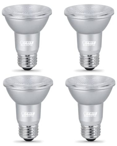 Feit Electric PAR20 LED Bulbs, 50W Equivalent, Dimmable Spotlight Bulbs, 3000k Bright White, E26 Base, 90 CRI, 450 Lumen, 22-Year Lifetime, PAR20 Flood Light Bulbs, Damp Rated, PAR20DM/930CA/4, 4 Pack