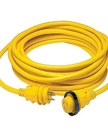 Marinco 199119 Cordset, 30A 125V, 50', Yellow
