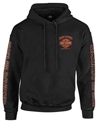 Harley-Davidson Men's Eagle Piston Long Sleeve Pullover Hoodie, Black (2XL)