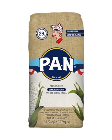 P.A.N. Whole Grain White Corn Meal – Pre-cooked Gluten Free and Kosher Flour (2lb 3.27oz) (Pack of 1)