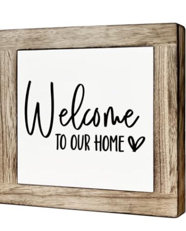 Welcome Sign, Wooden Box Signs for Home Decor, Freestanding Welcome Decor Sign, Farmhouse Decor for Entryway, Front Door Decortion, Housewarming Tabletop Decortion