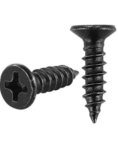 JQK #6 x 3/4" Black Screw, Flat Head Phillips Wood Screw 18-8 S/S Electroplating Black Stainless Steel, #6 x 3/4-Inch, 100-Piece, SB3520-P100