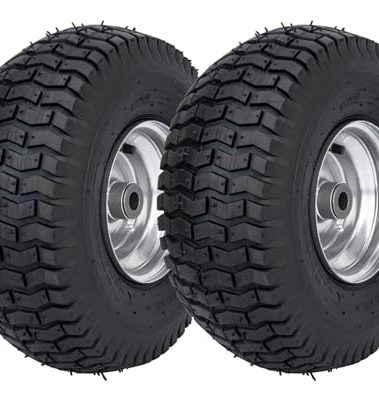 15x6.00-6 Lawn Mower Tire Riding Mower Tire and Wheel Front Tire Compatible with John Deere Craftsman Husqvarna Lawn Mower Tires Tractors Tire