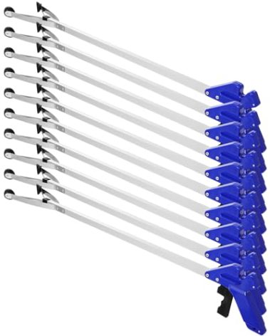 Sabary 10 Pack Suction Cup Reacher Grabber Heavy Trash Picker Grabber Tool, Long Handy Aids Nonslip Claw Reach Tool for Elderly Pick up Stick Arm Extension Litter Picker(Blue,35 Inch)