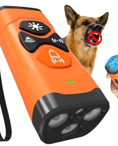 Dog Bark Deterrent Device, 2025 Upgrade Anti-Barking Device for Stop Neighbor Dog Barking, Training Dogs, Rechargeable Ultrasonic Bark Deterrent with 23Ft Long Range, Variable Frequency,Black