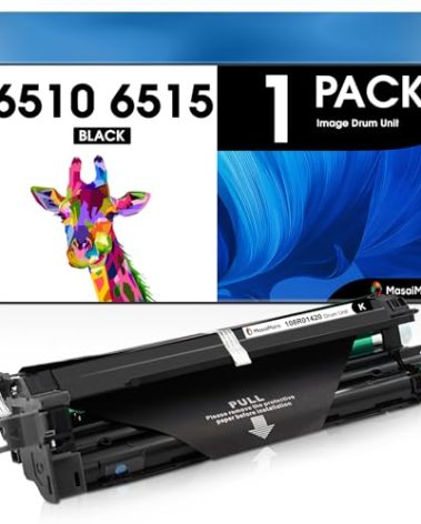 MasaiMara 6510 6515 Black Drum Unit 1 Pack 108R01420 Drum Cartridge Replacement for Xerox Phaser 6510DNM 6510DN 6510DNI 6510N WorkCentre 6515DNI 6515DNM 6515DN 6515N Printer