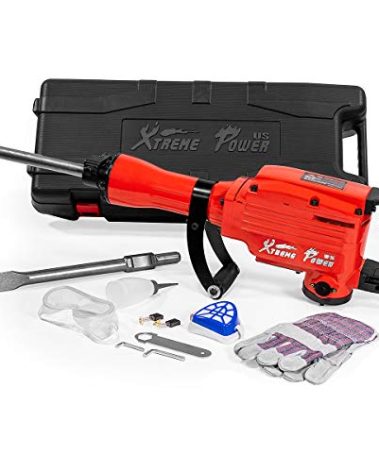 XtremepowerUS 2200W Demolition Electric Jack Hammer Power Drill Concrete Breaker Bar Point & Chisel Bits Chisel Set