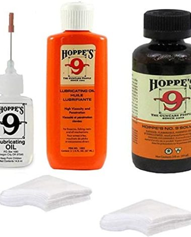 Hoppe's Oil Combo Pack - No. 9 Precision Bundled with 2-1/4 oz Refill 2oz No 9 Cleaning Solvent