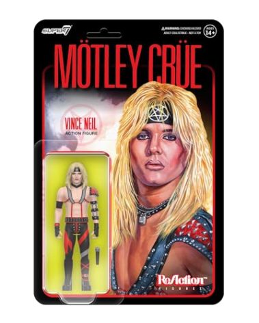 Super7 Motley Crue Vince Neil (Shout at The Devil) - 3.75" Action Figure with Accessory Heavy Metal Collectibles and Retro Toys