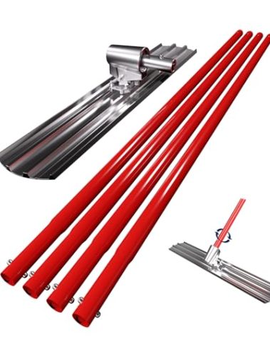 RUPERTOOL Aluminum Magnesium Alloy Concrete Float 48 x 8 inch, Round End, with Adjustable Bracket, 56 inch Float Extendable Handles x 4, Screeding and Finishing Tool Kit