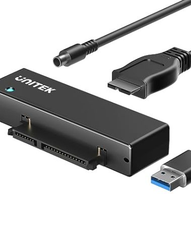 Unitek USB 3.0 to SATA III Hard Drive Adapter External Kit Cable for 2.5 3.5 Inch HDD/SSD Hard Drive Disk, Optical Drive, with 12V/2A Power Adapter, Support UASP