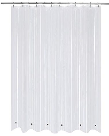Mrs Awesome Shower Curtain Liner with 6 Magnets Clear Thick PEVA, Premium Waterproof Plastic Shower Curtain Standard Size 72 x 72 inch, Clear