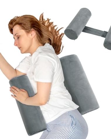 BALAPET Body Pillow for Side Sleeper Back Sleeper, Roll Cylinder Pillow for Better Sleep Breathing (Grey, Large Size)