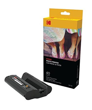 KODAK Dock Plus & Dock Photo Printer Cartridge PHC-40 – Cartridge Refill & Photo Paper - 40 Pack,Black