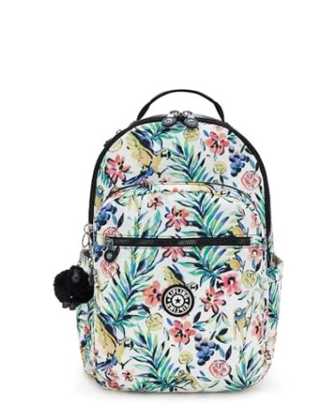 Kipling Women's Seoul Prt 15" Laptop Backpack, Durable, Roomy with Padded Shoulder Straps, Built-In Protective Sleeve