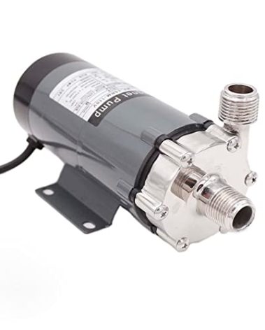 HAIYIPUMP Wort Pump Homebrew Brewing Pump Magnetic Drive Pump MP15RM Food Grade 304 Stainless Steel Head With 110V US Plug NPT 1/2" Thread High Temp