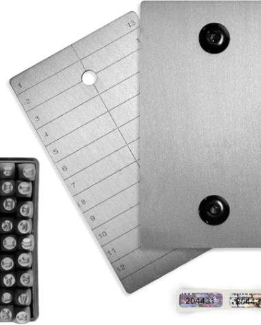 ColdTi - Titanium Bitcoin Seed Plates for Ultra-Secure Crypto Seed Phrase Storage (2 Plates, Punch Set & Seals) - Premium Seed Phrase Metal - Alphabetic Punch Set Included