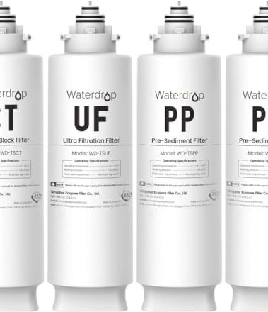 Waterdrop 2TSPP, TSUF, TSCT Under Sink Water Filter, Replacement for Waterdrop TSU Ultra-Filtration Under Sink Water Filter System
