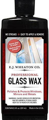 E.J. Wheaton Glass Wax, Polishes and Protects Windows, Mirrors and Metal Surfaces, Dries Chalk White, Easy to Apply and to Remove, Made in USA