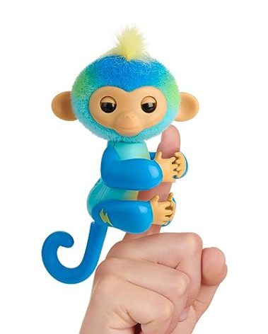 Fingerlings 2023 NEW Interactive Baby Monkey Reacts to Touch – 70+ Sounds & Reactions – Leo (Blue)